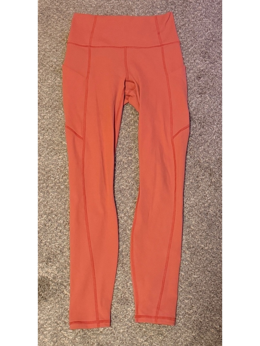 Fabletics PureLuxe High-Waisted Pocket Leggings Rust Orange Womenโs